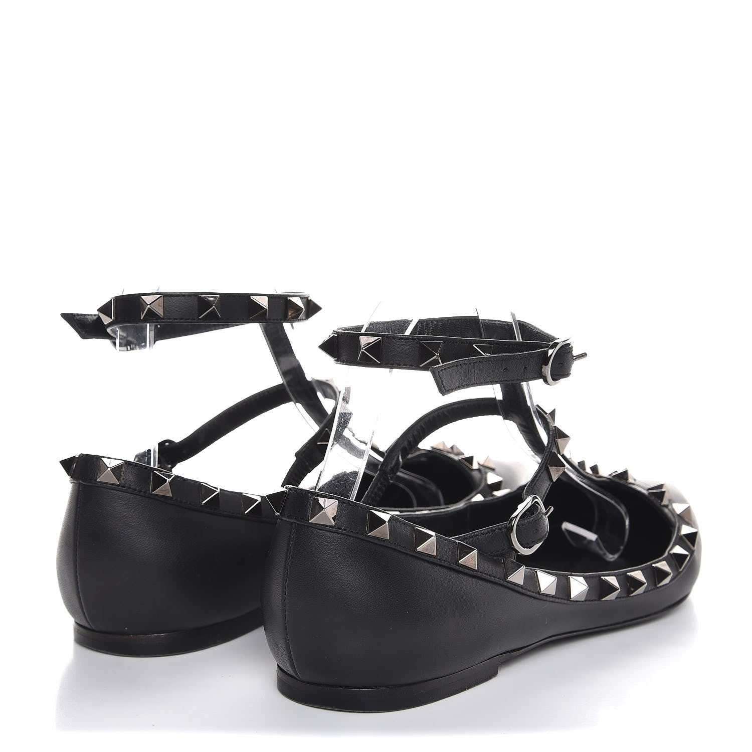 Valentino Garavani Nappa Rockstud Cage Ballerina Flats 38 Black 4 of 10