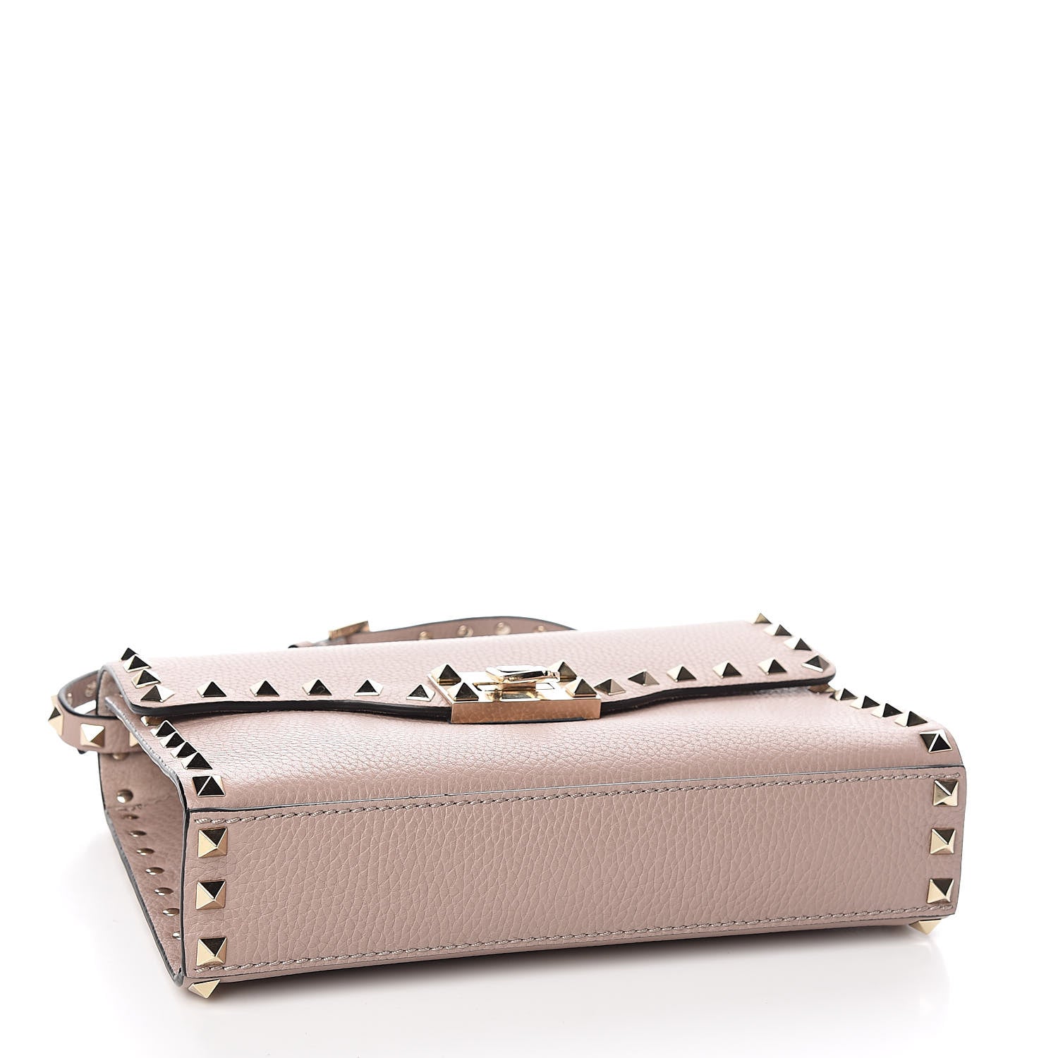 Valentino Garavani Pebbled Calfskin Medium Rockstud Flip Lock Crossbody Bag Poudre 4 of 9