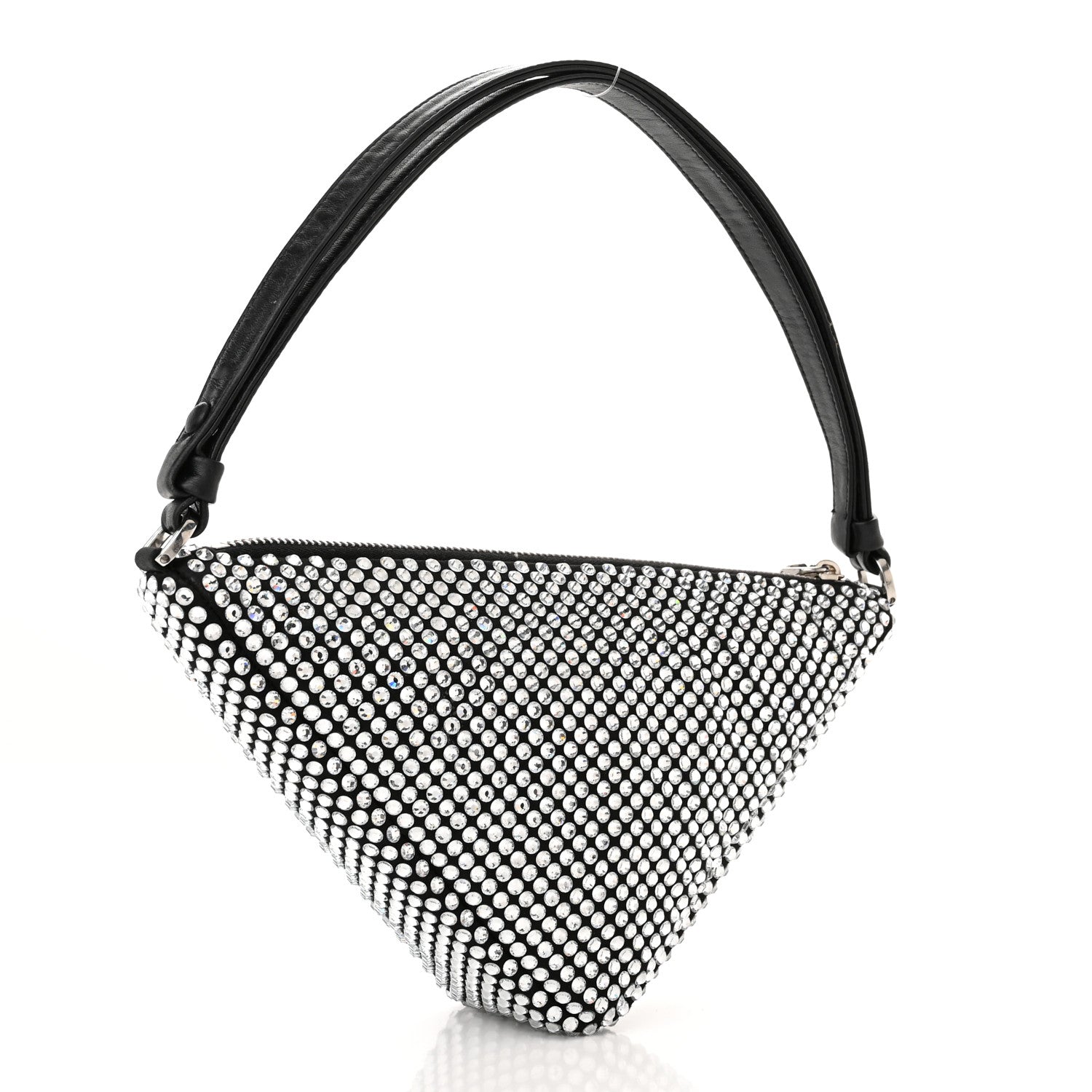 Prada Satin Crystal Triangle Pouch Cristal 3 of 14