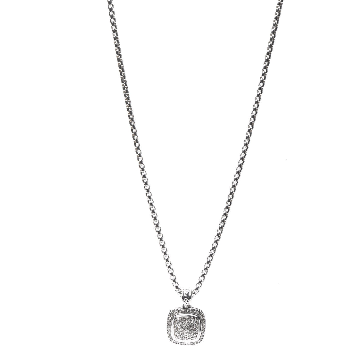 David Yurman Sterling Silver 14K Yellow Gold Diamond 11mm Albion Pendant Necklace 1 of 4