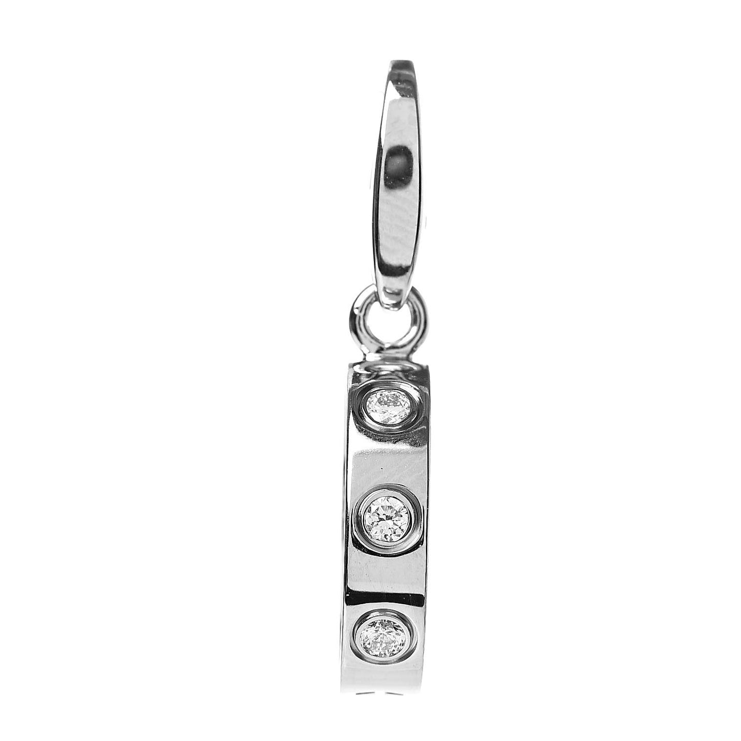 18K White Gold Diamond LOVE Ring Charm