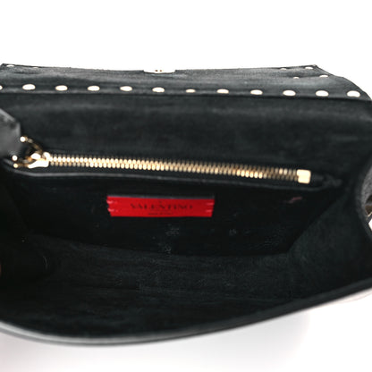 Valentino Garavani Pebbled Calfskin Rockstud Side Slip Crossbody Black 4 of 9