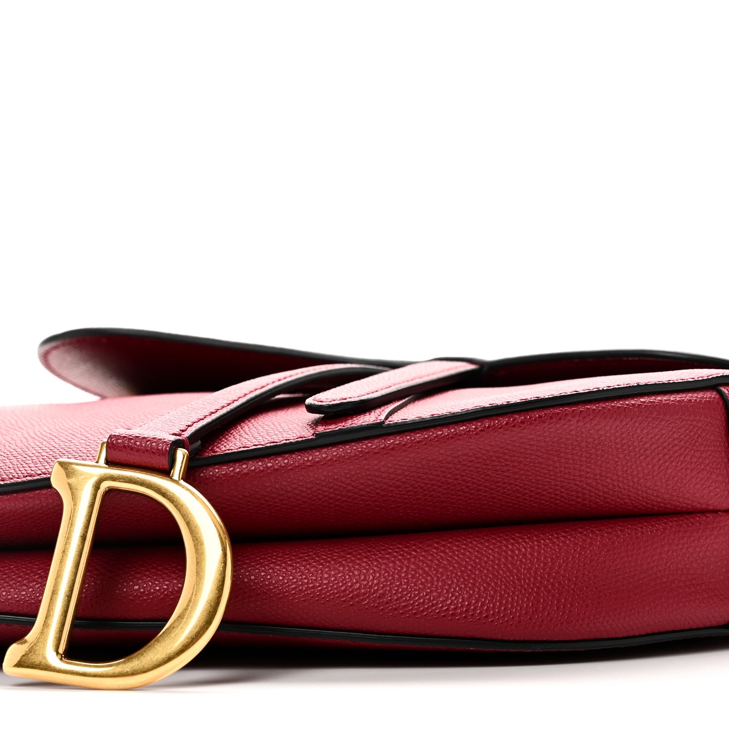 Christian Dior Grained Calfskin Saddle Bag Red 9 of 10