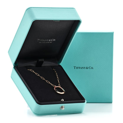 Tiffany 18K Rose Gold Pink Sapphire Small Lock Pendant Necklace 6 of 6