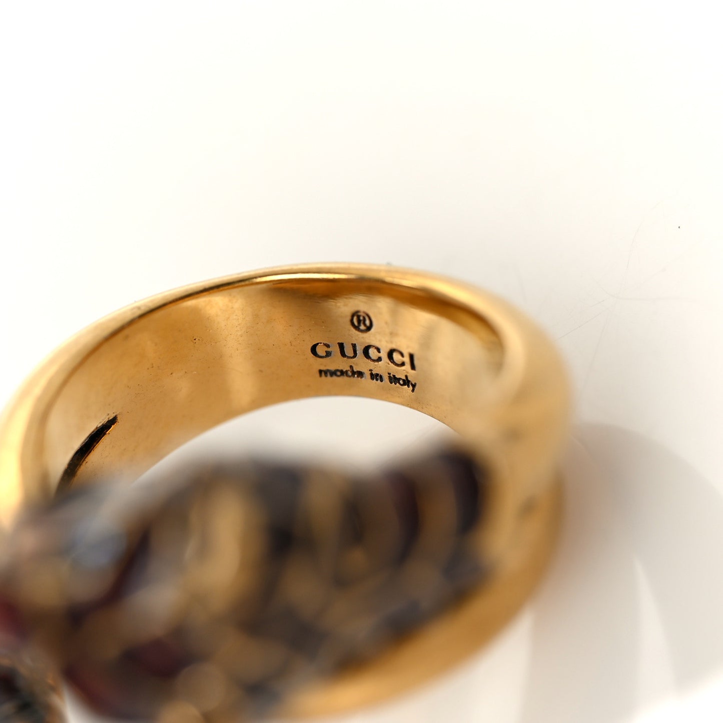 Tiger Heads Double Wrap Ring 49 5 Aged Gold Red