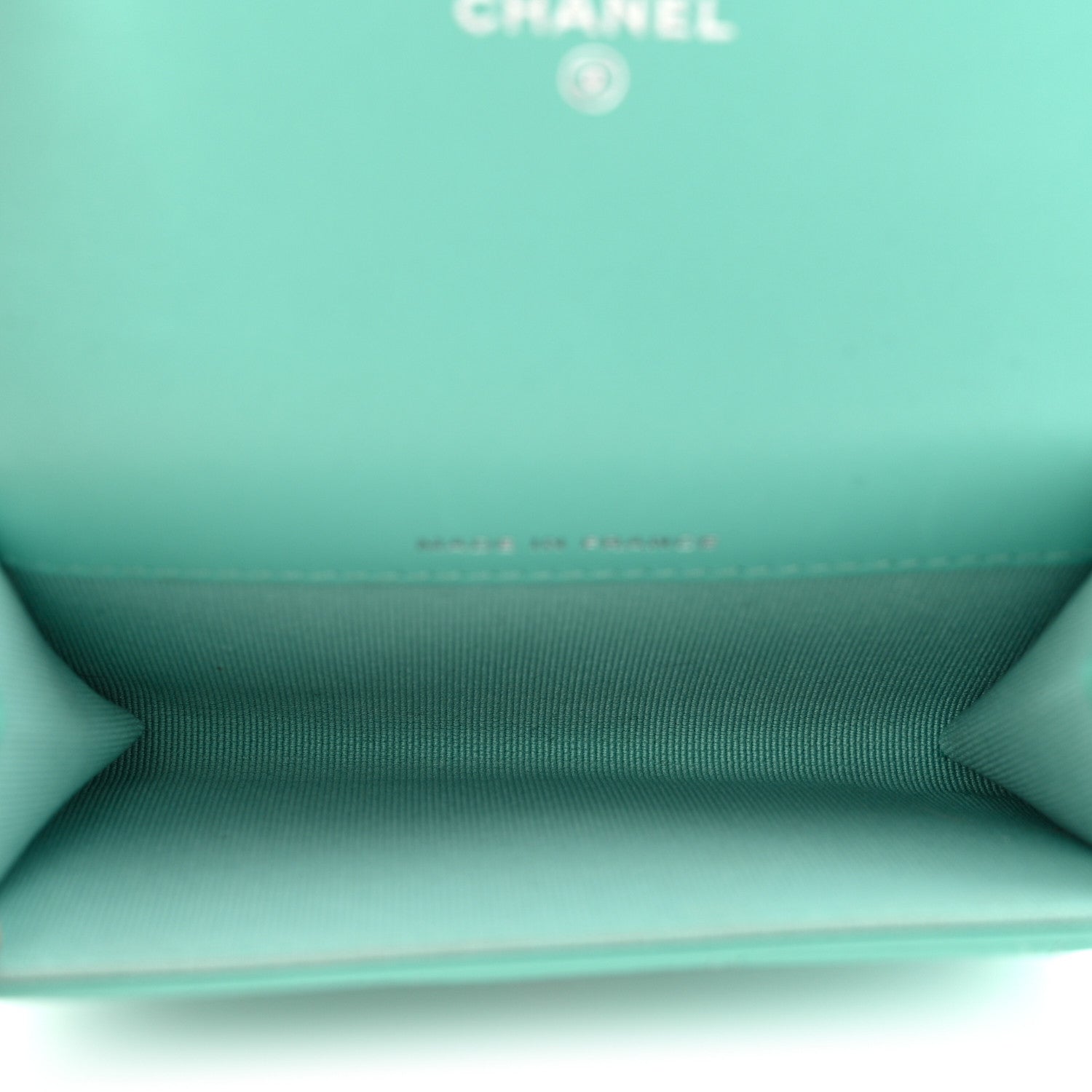 Chanel Lambskin Quilted Flap Card Holder Wallet Turquoise 5 of 12