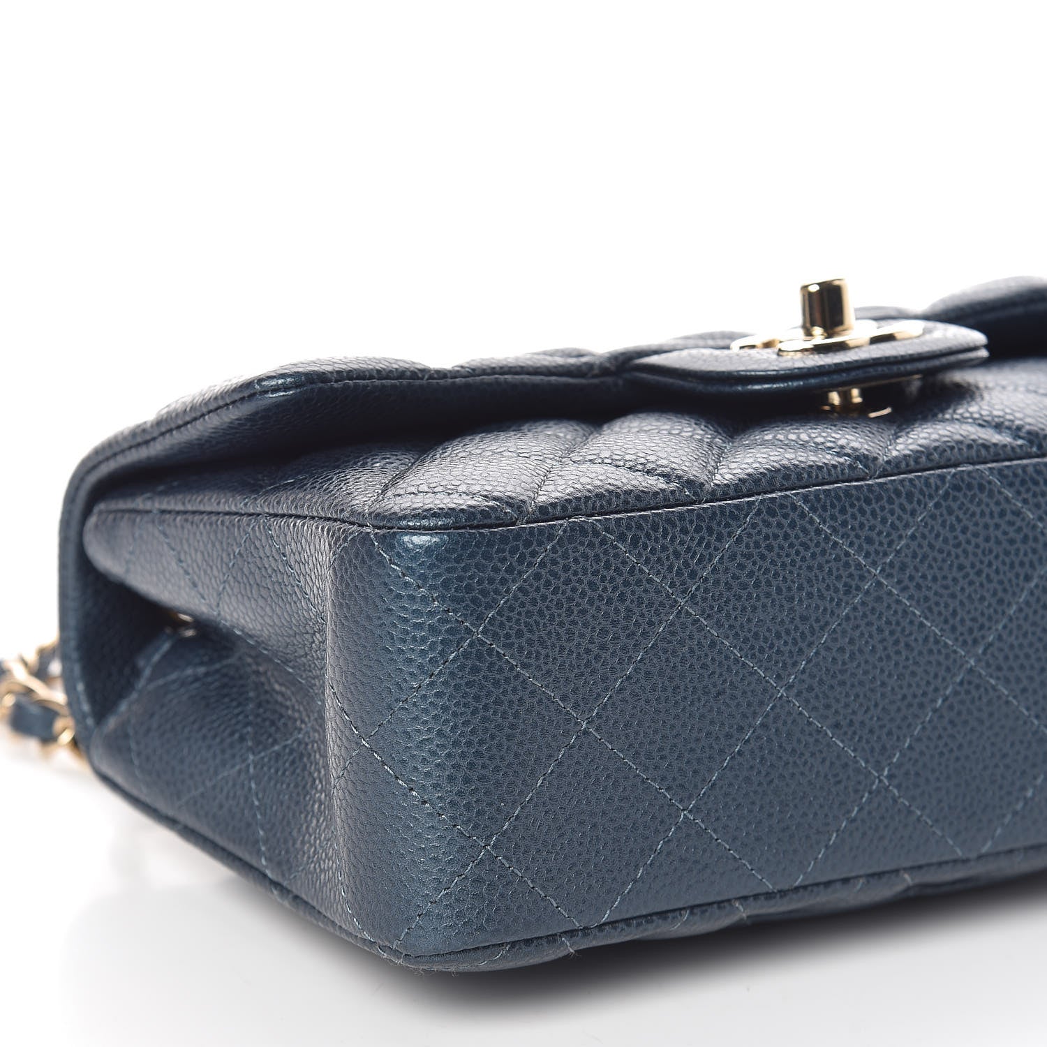 Chanel Iridescent Caviar Quilted Mini Rectangular Flap Blue 5 of 9