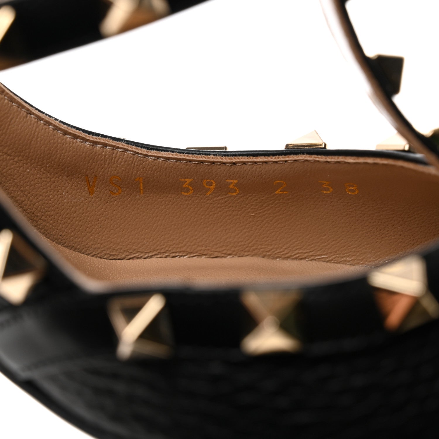 Valentino Garavani Pebbled Calfskin Rockstud Ankle Strap 100mm Pumps 38 Black 6 of 9