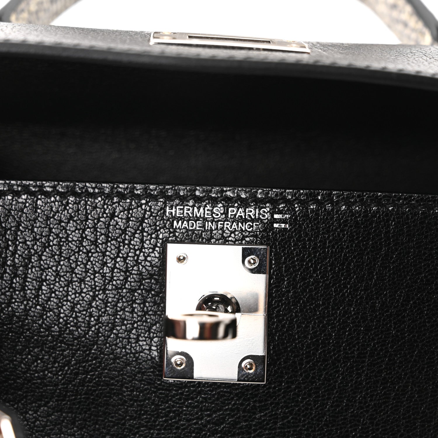 Hermes Chevre Mysore Lizard Mini Kelly Sellier Touch 20 Black Ombre 6 of 9