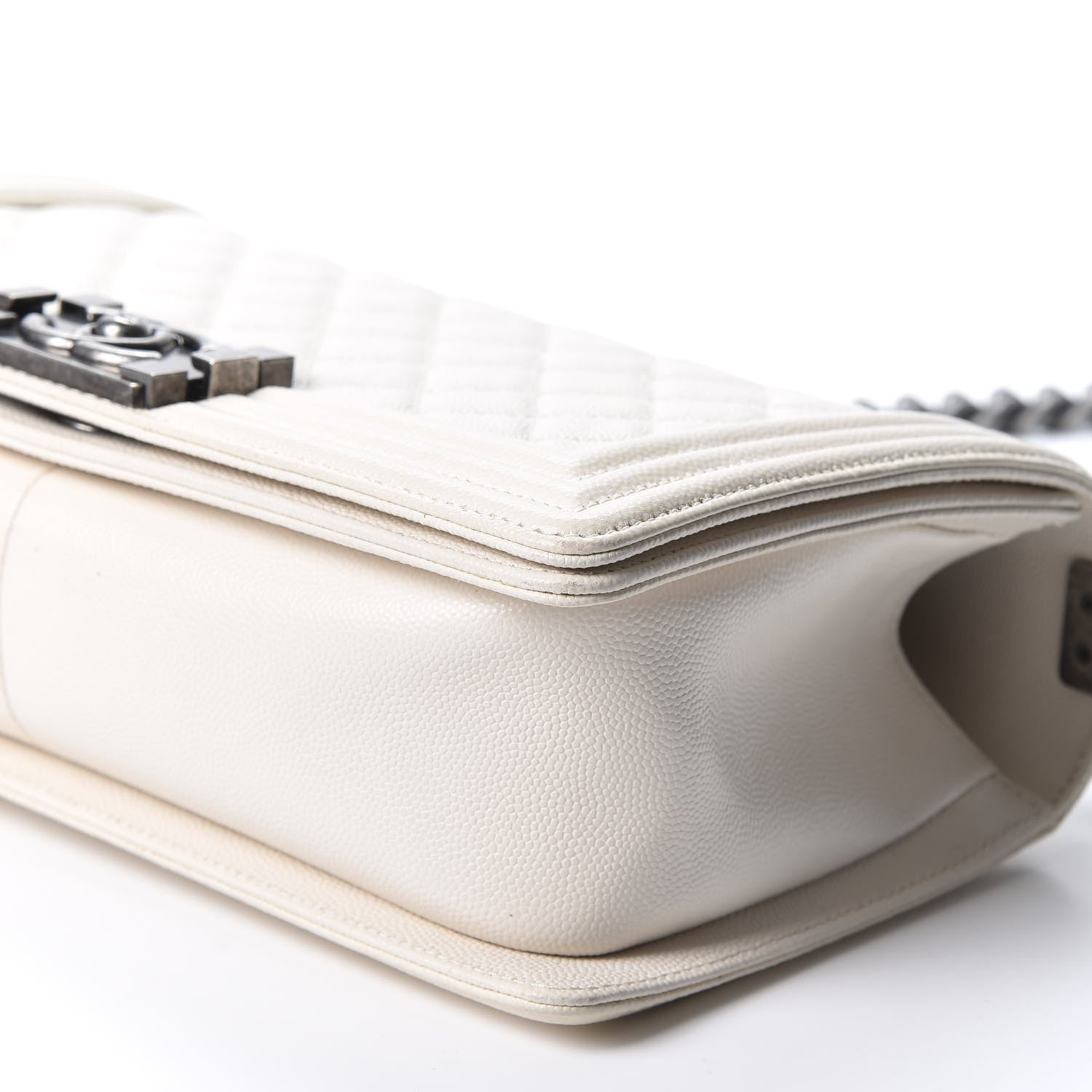 Chanel Caviar Quilted Medium Boy Flap Ivory 6 of 10