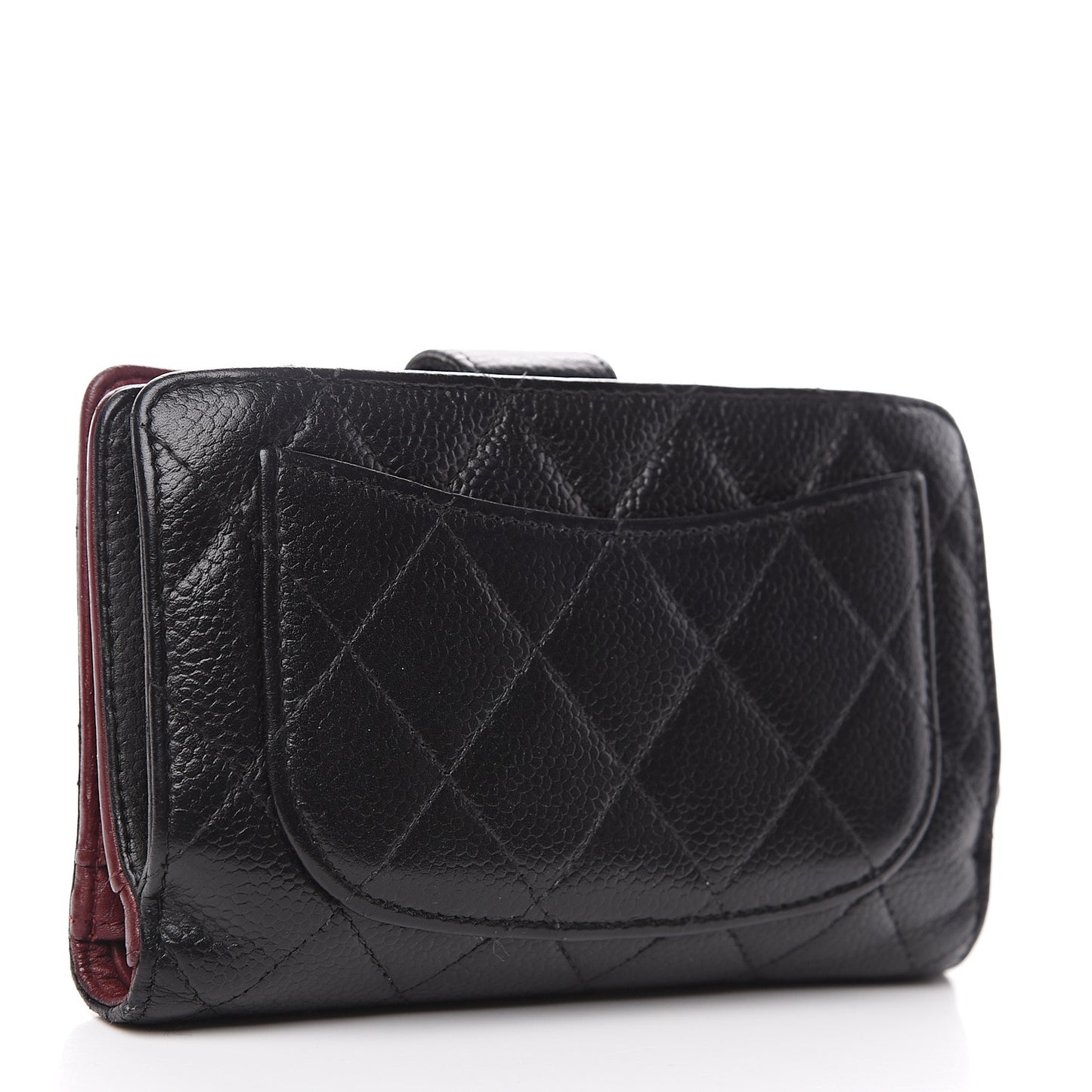 Caviar Quilted CC French Wallet Black