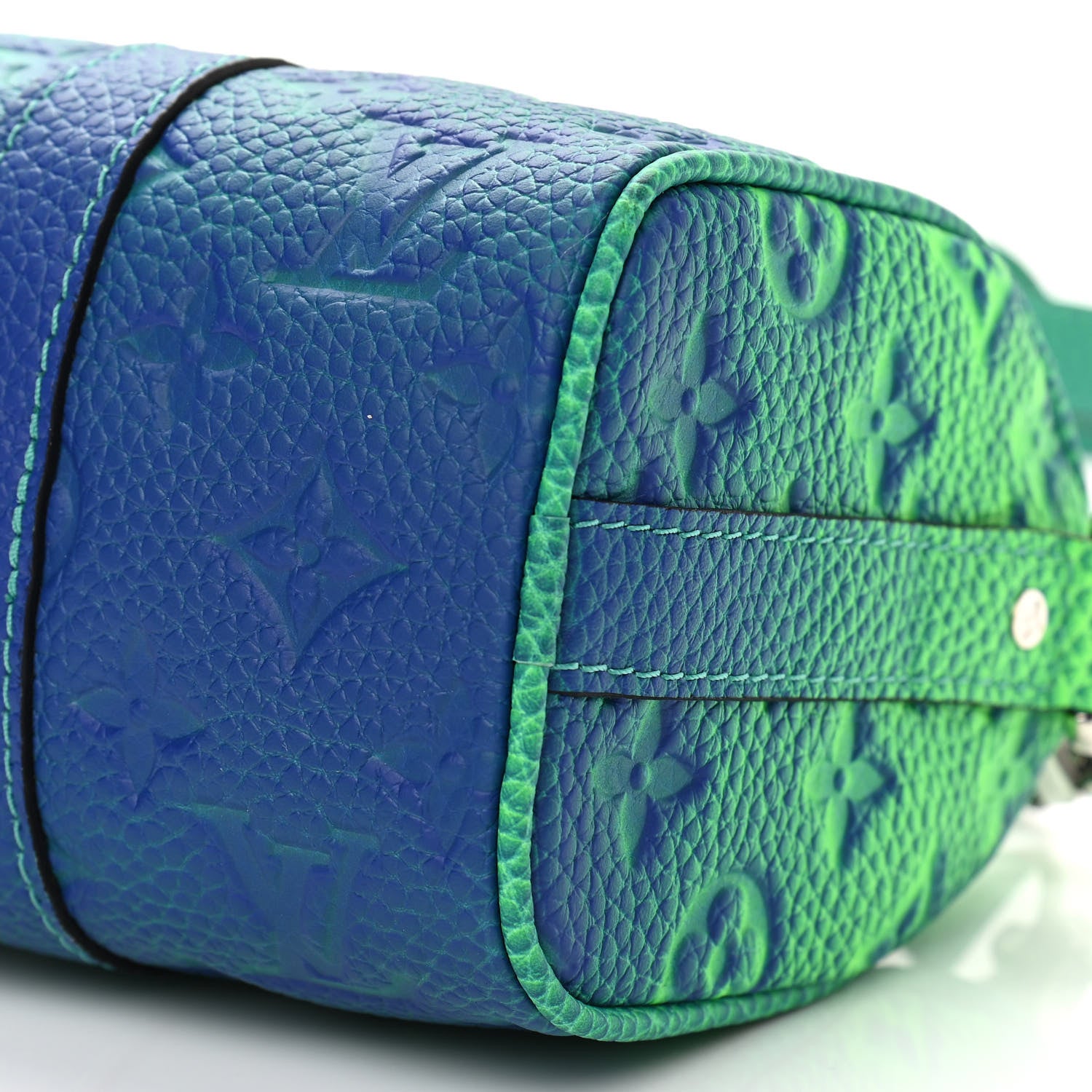 Louis Vuitton Taurillon Illusion Keepall XS Bleu Vert 9 of 10