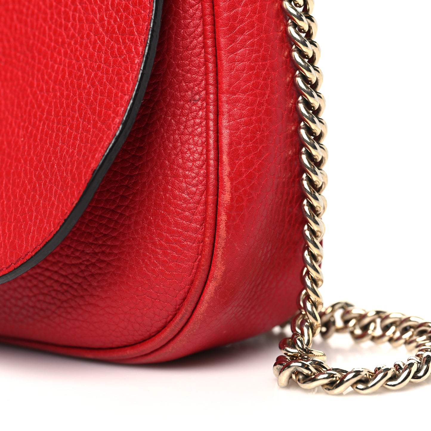 Pebbled Calfskin Medium Soho Flap Crossbody Vibrant Red