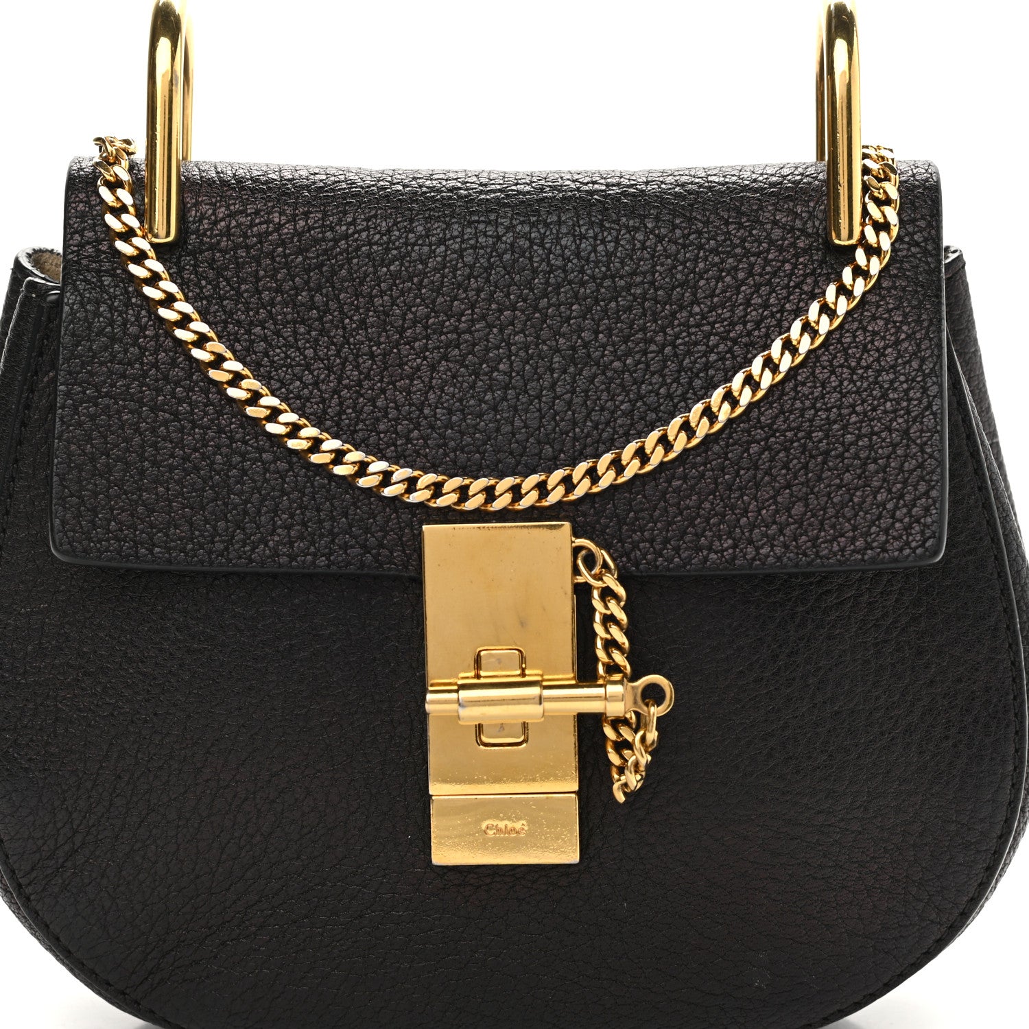 Chloe Grained Lambskin Nano Drew Shoulder Bag Black 7 of 11