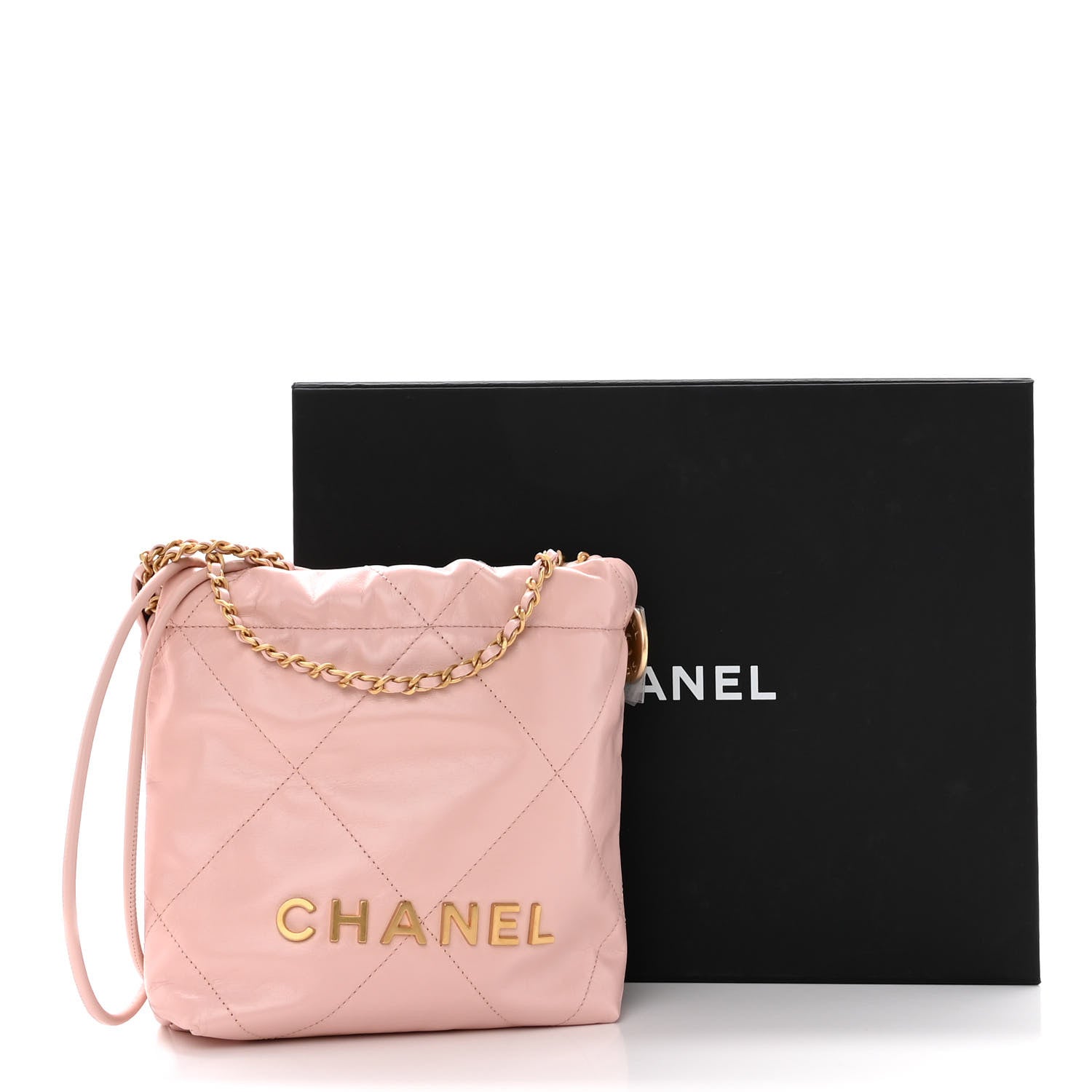 Chanel Shiny Calfskin Quilted Mini Chanel 22 Rose Clair 10 of 10