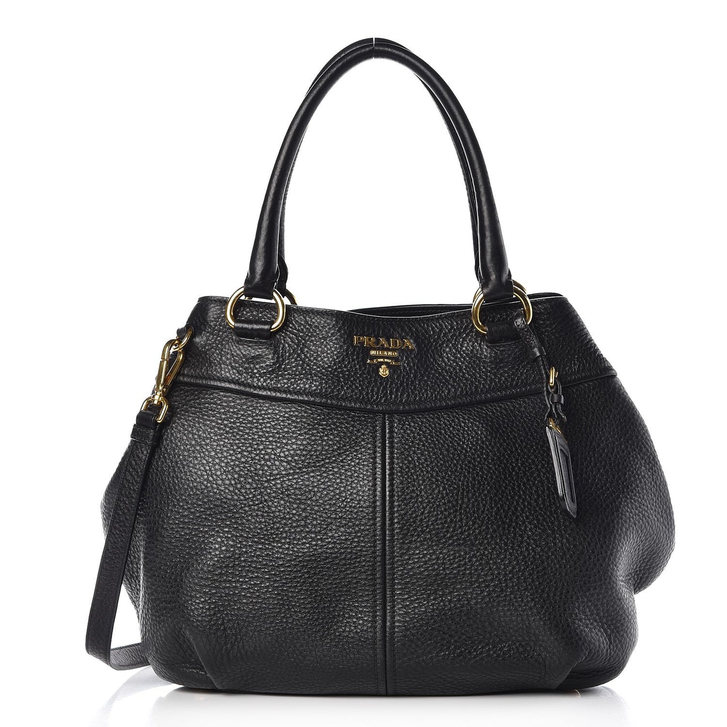 Vitello Daino Shoulder Bag Black