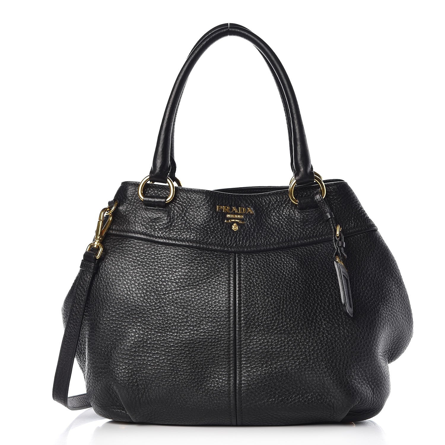 Prada Vitello Daino Shoulder Bag Black 1 of 7