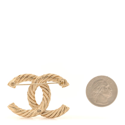 Chanel Twisted CC Brooch Light Gold 5 of 6