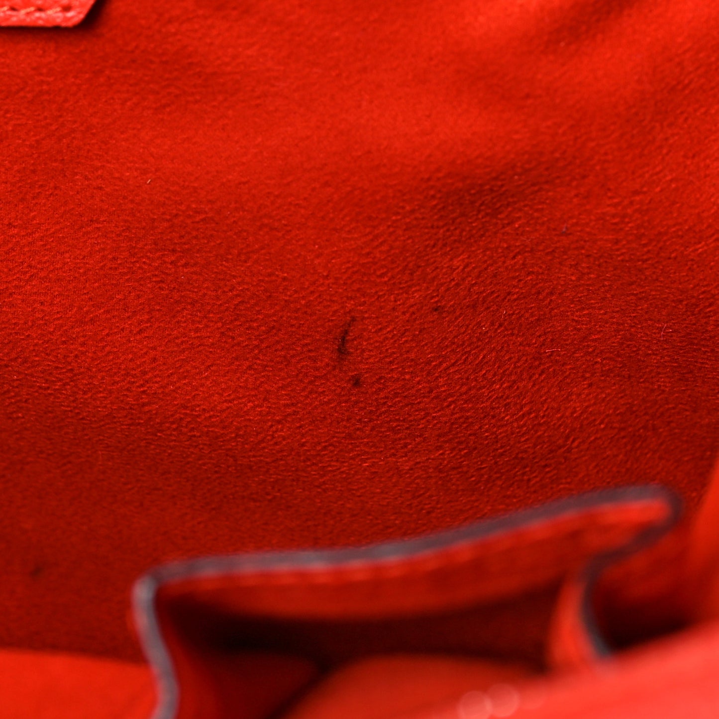 Drummed Calfskin Mini Luggage Vermillion