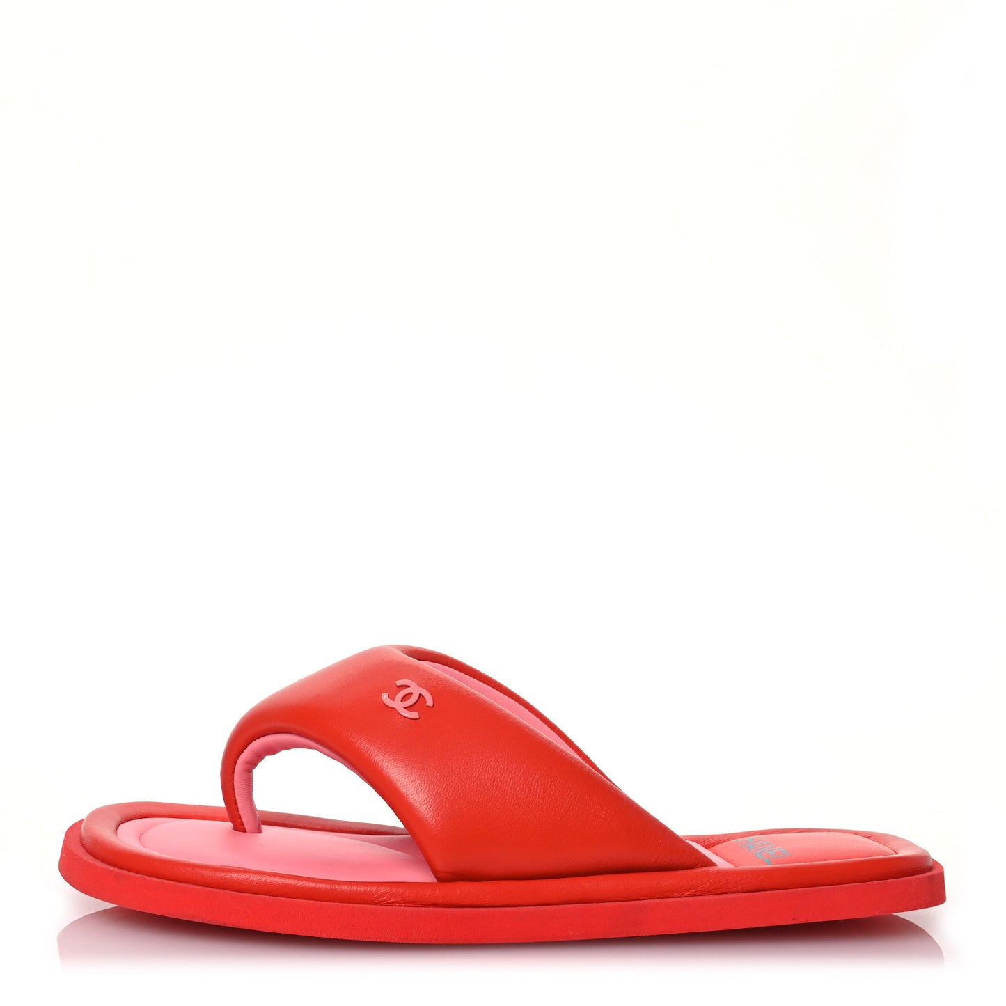 Lambskin Padded Pool Thong Sandals 40 Light Red Pink