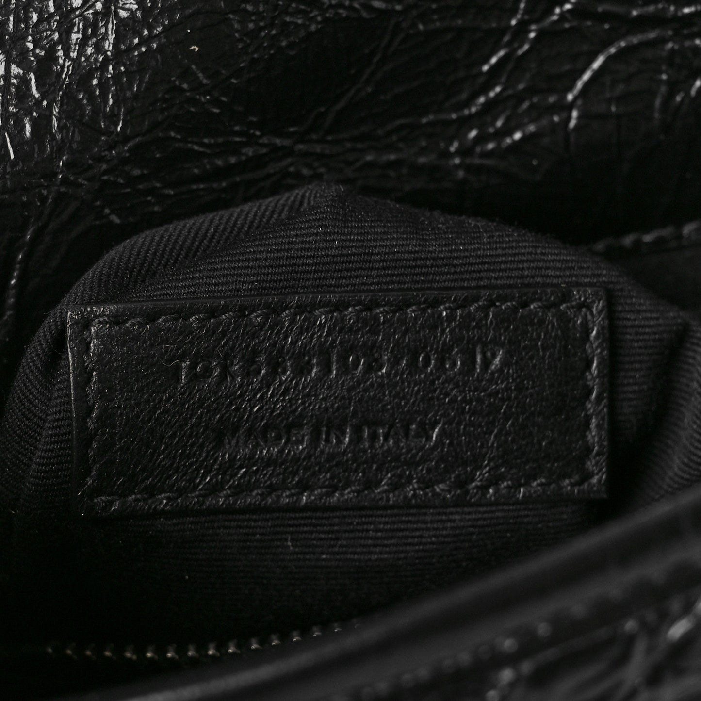 Crinkled Calfskin Matelasse Monogram Niki Chain Wallet Black