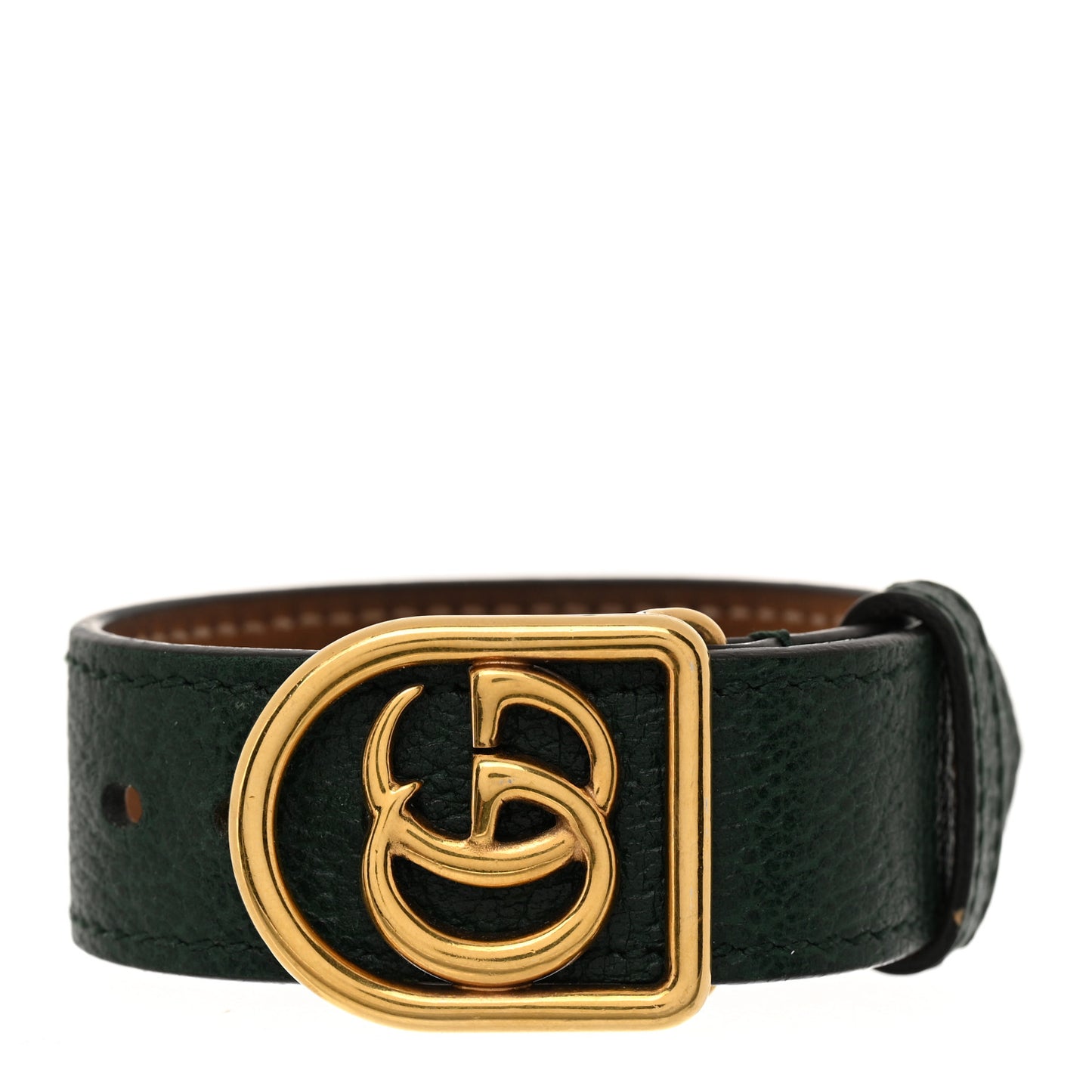 Calfskin Marmont Double G Bracelet Green