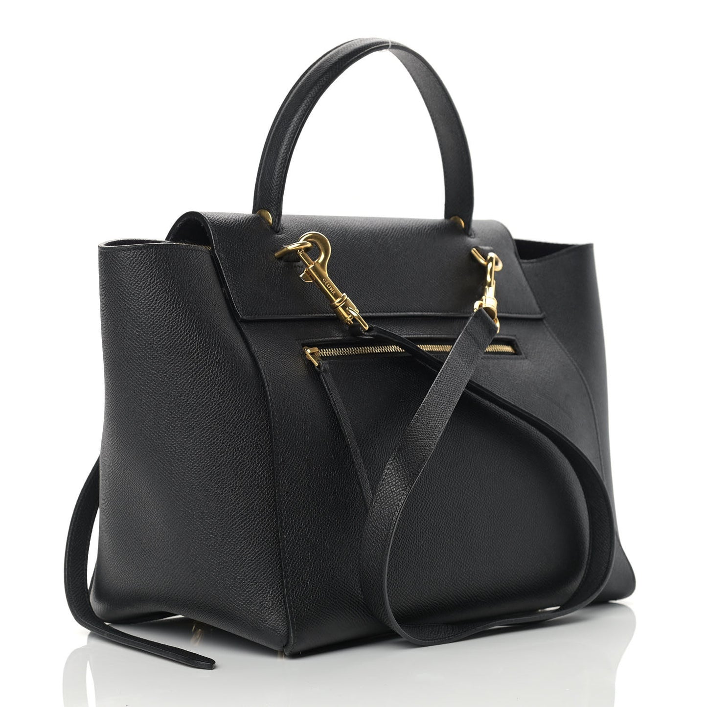 Grained Calfskin Mini Belt Bag Black