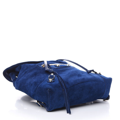 Balenciaga Baby Daim Suede Classic Hardware Traveler Backpack Bleu Pacifique 3 of 13