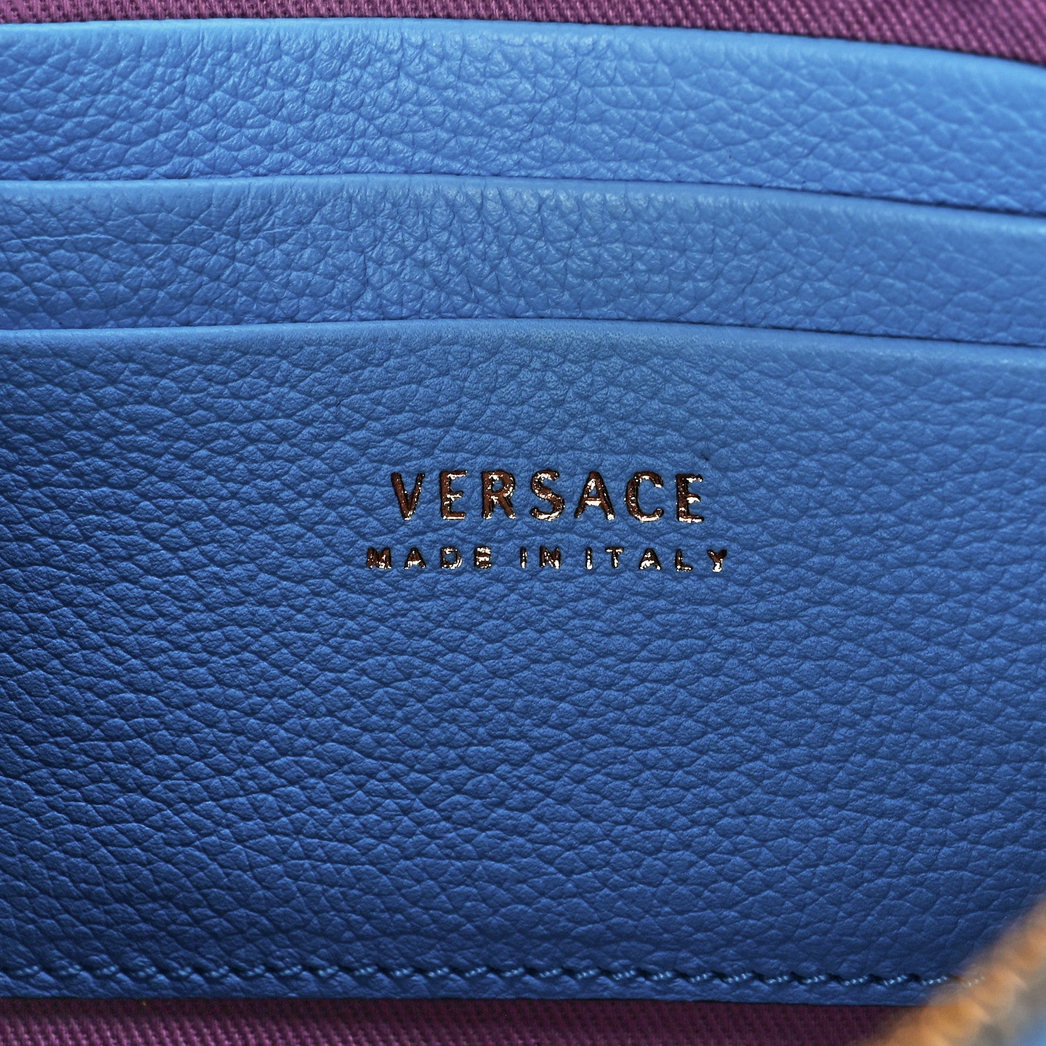 Versace Grained Calfskin La Medusa Pouch Blue 6 of 11