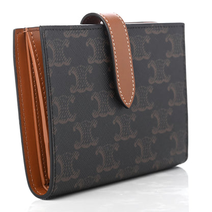 Celine Canvas Triomphe Medium Strap Wallet Tan 3 of 8