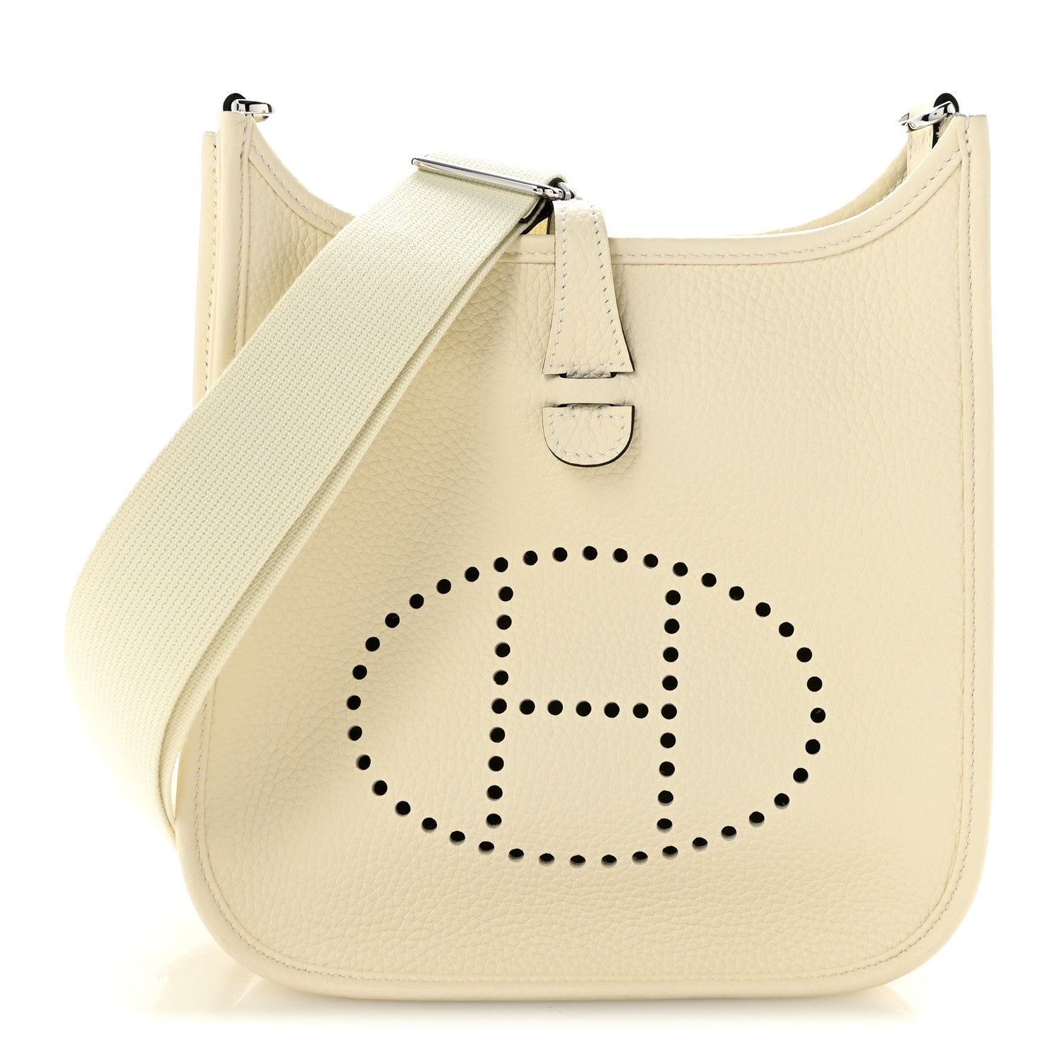 Hermes Taurillon Clemence Evelyne 23 Poche III Cream 1 of 10