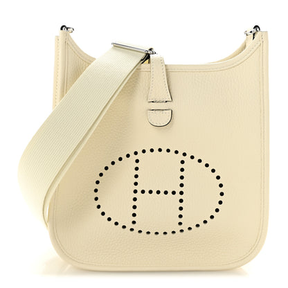 Hermes Taurillon Clemence Evelyne 23 Poche III Cream 1 of 10