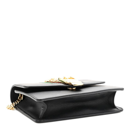 Gucci Calfskin Super Mini Sylvie Chain Shoulder Bag Black 4 of 10