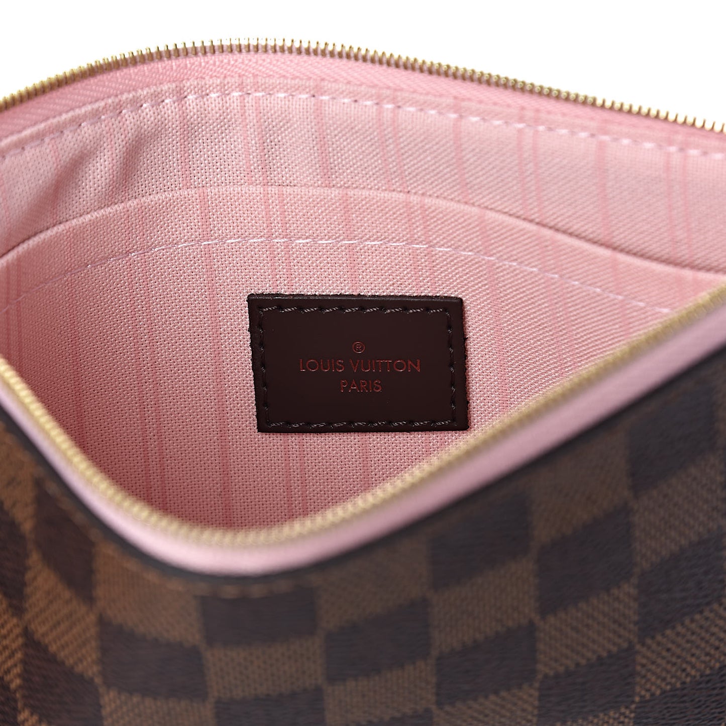 Damier Ebene Neverfull MM GM Pochette Rose Ballerine