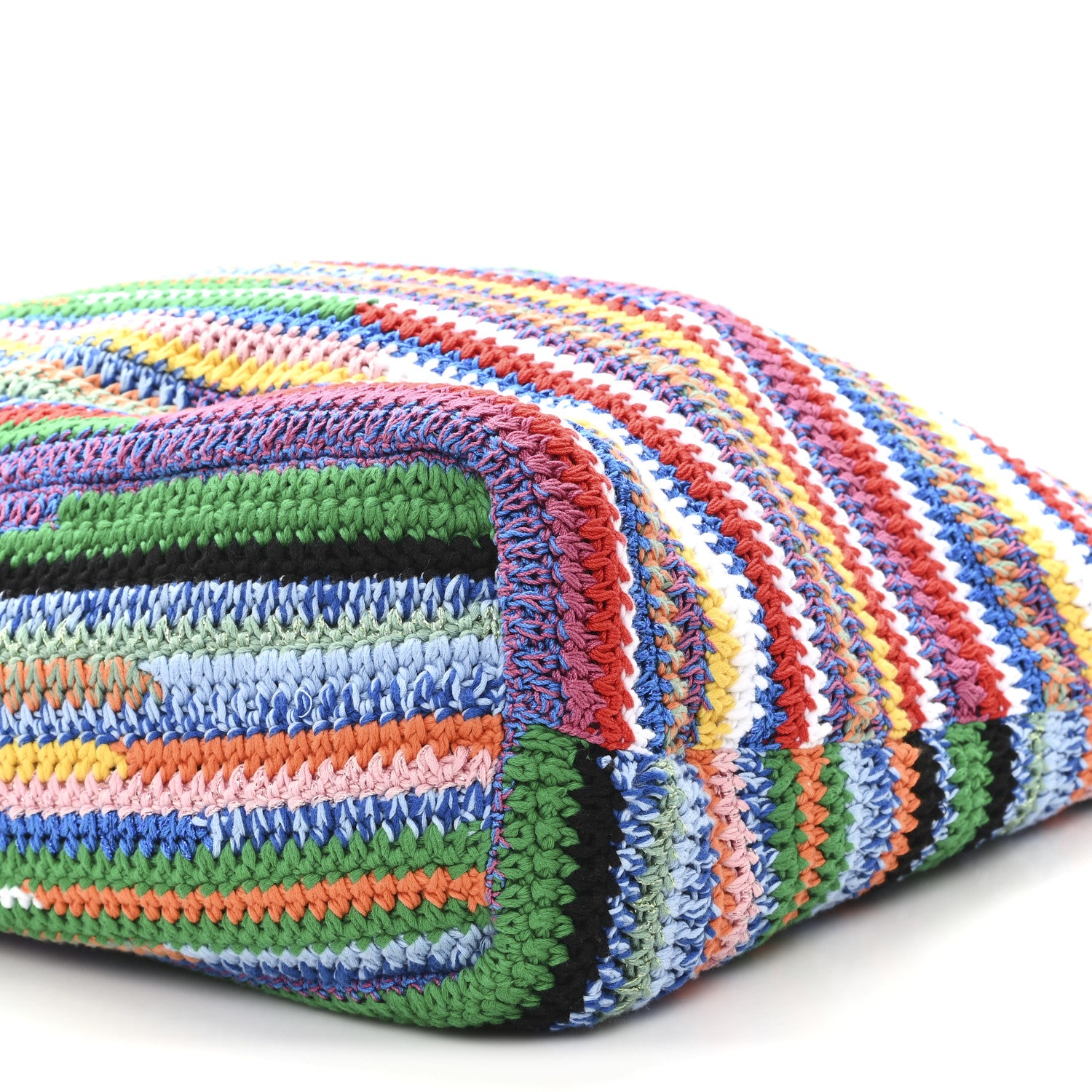 Miu Miu Cotton Crochet Stripe Tote Bag Multicolor 10 of 10