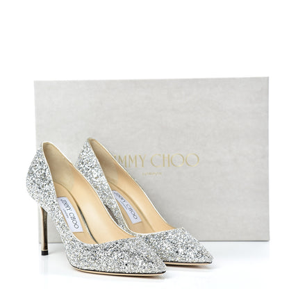 Jimmy Choo Glitter Pointy Toe Romy 85 Pumps 36.5 Champagne 10 of 10
