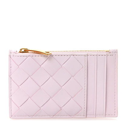 Bottega Veneta Calfskin Intrecciato Zip Card Holder Rosa 1 of 7