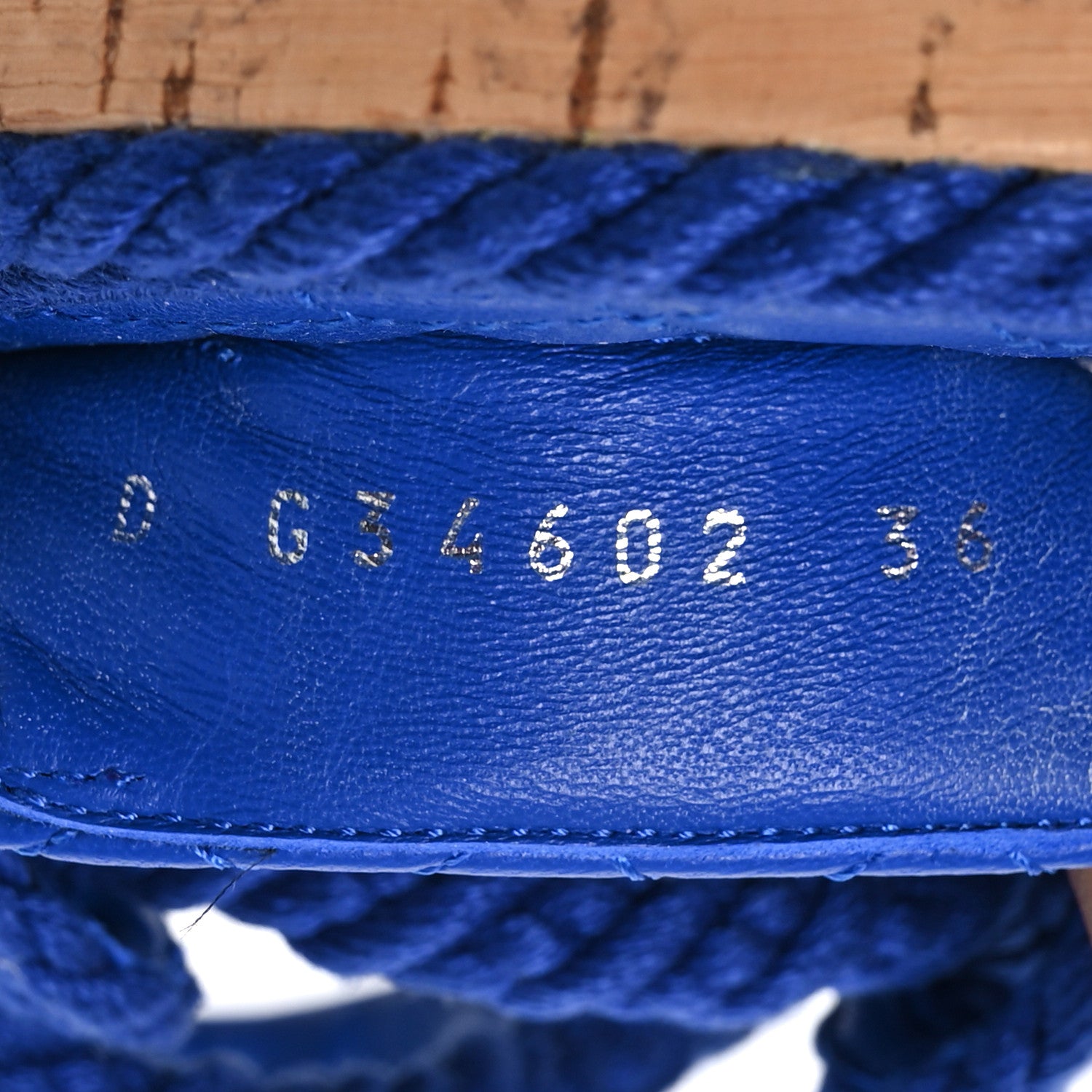 Chanel Cord Lambskin Quilted Logo Sandals 36 Blue 9 of 15