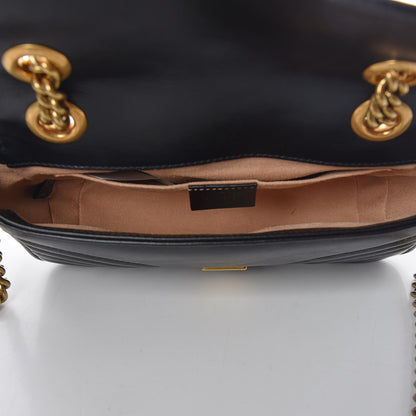 Gucci Calfskin Matelasse Mini GG Marmont Shoulder Bag Black 7 of 10