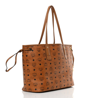 MCM Visetos Medium Liz Reversible Shopper Tote Cognac 4 of 18