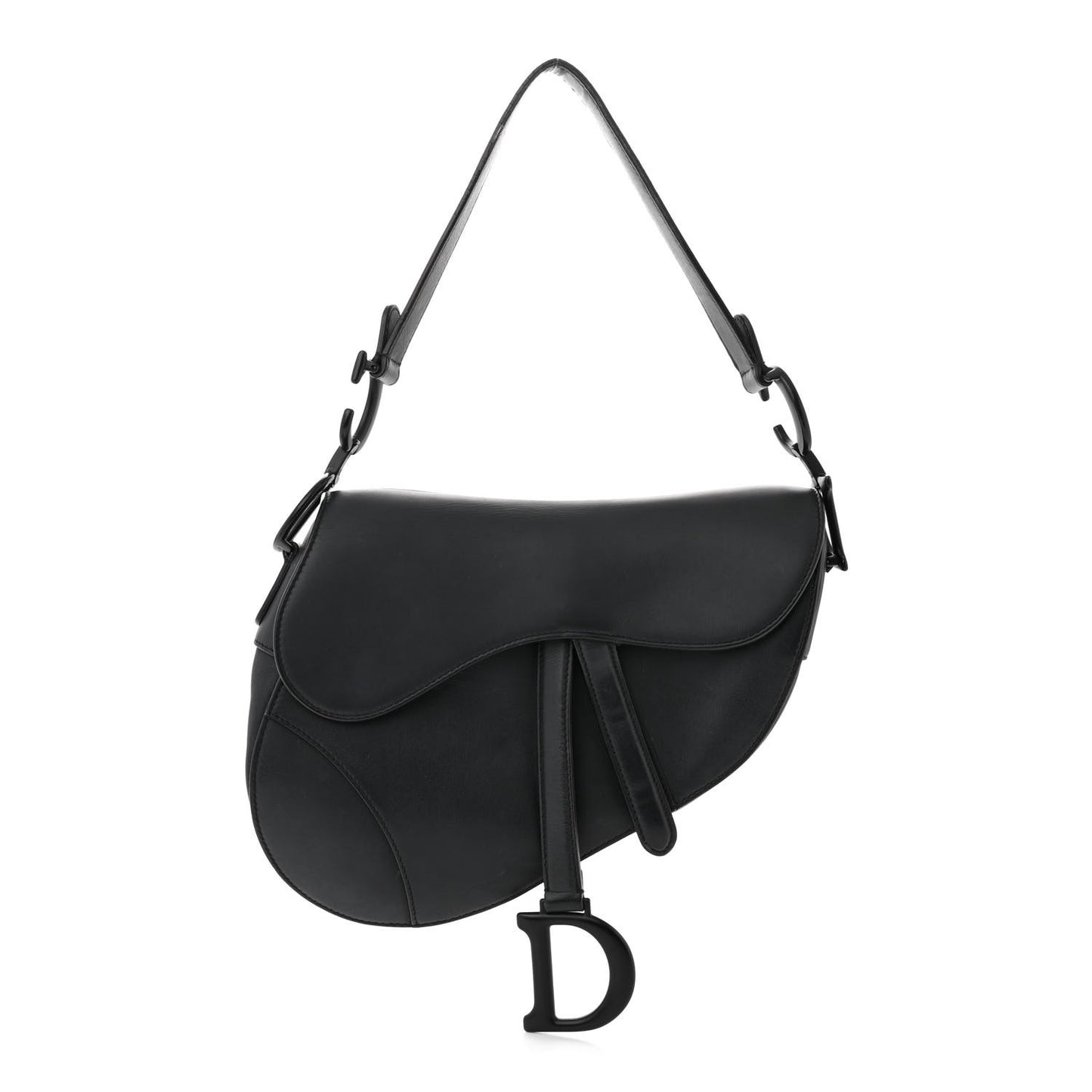 Ultra Matte Calfskin Saddle Bag Black