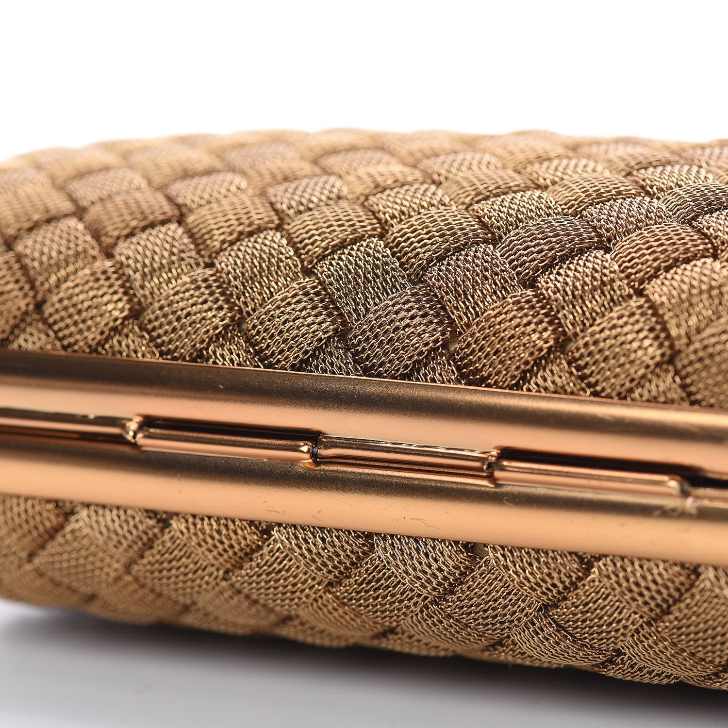 Bottega Veneta Intreccio Oro Bruciato Knot Clutch 9 of 9