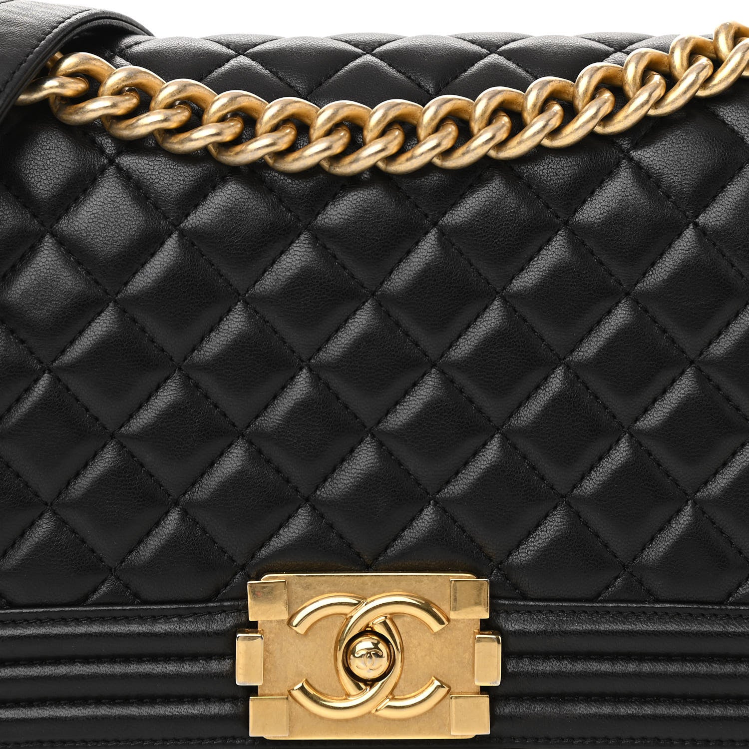 Chanel Lambskin Quilted Medium Boy Flap Black 9 of 13