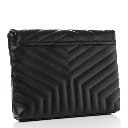 Saint Laurent Calfskin Y Quilted Monogram Loulou Document Holder Black 3 of 6