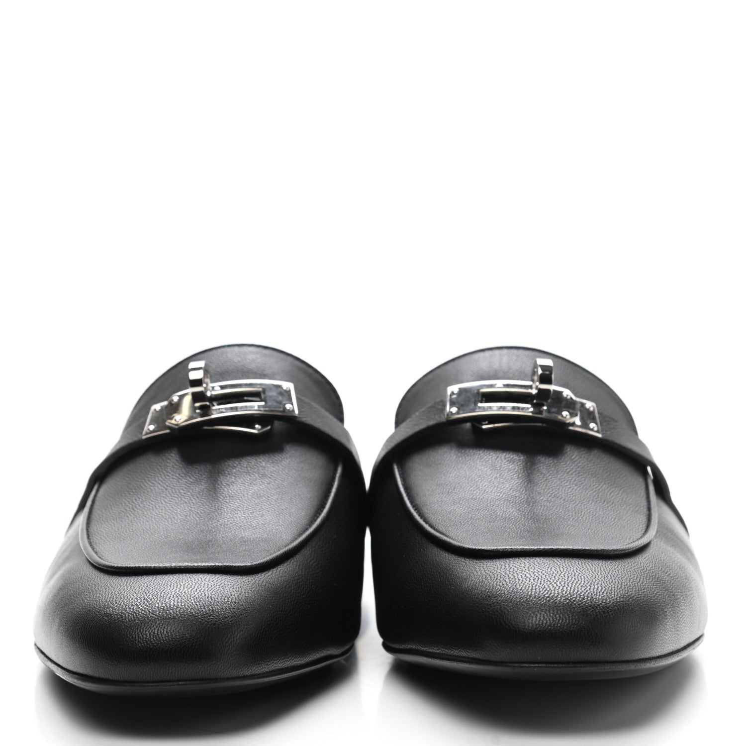 Hermes Goatskin Oz Mules 39.5 Black 2 of 9