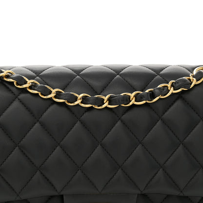 Chanel Lambskin Quilted Medium Double Flap Black 8 of 12