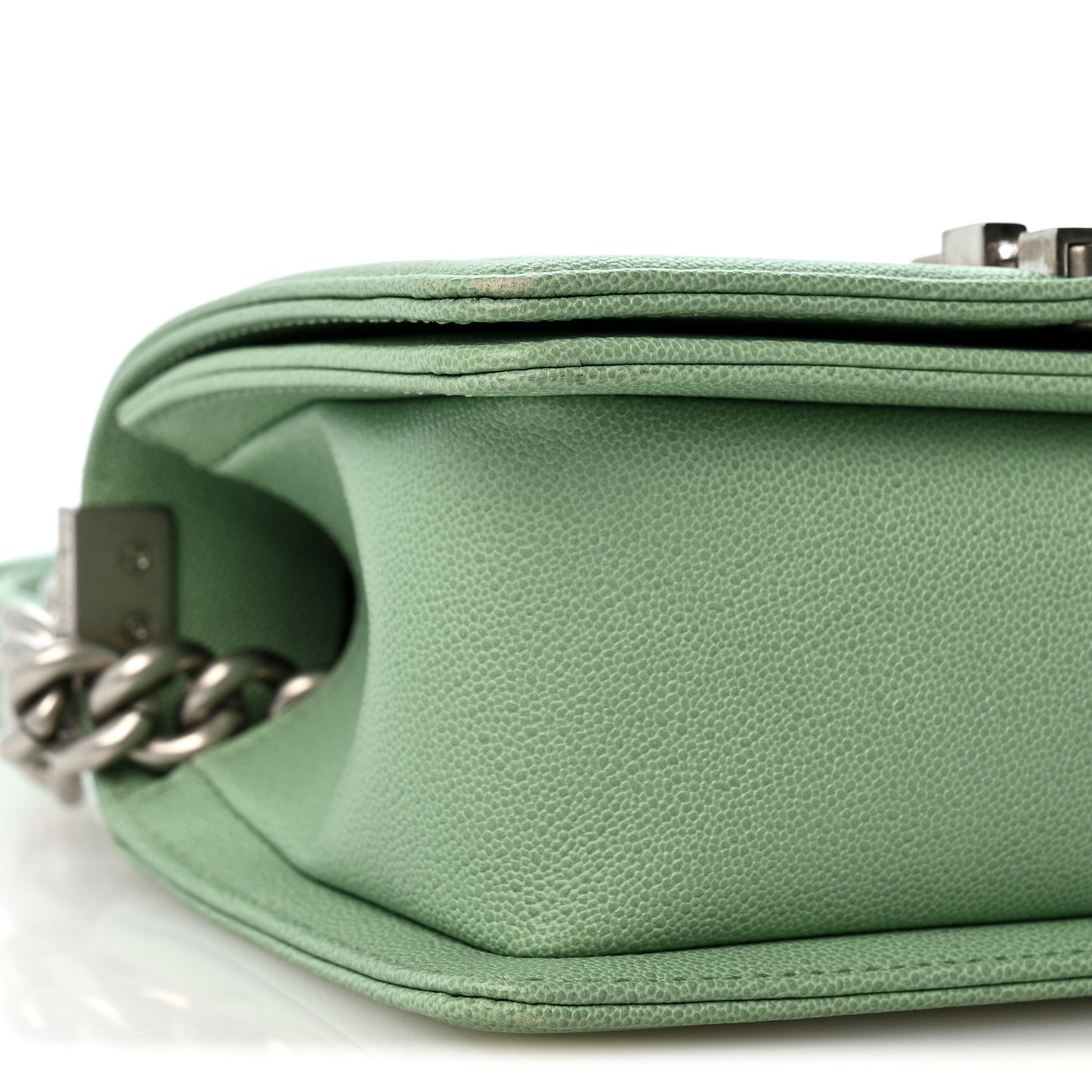 Caviar Quilted Small Boy Flap Green