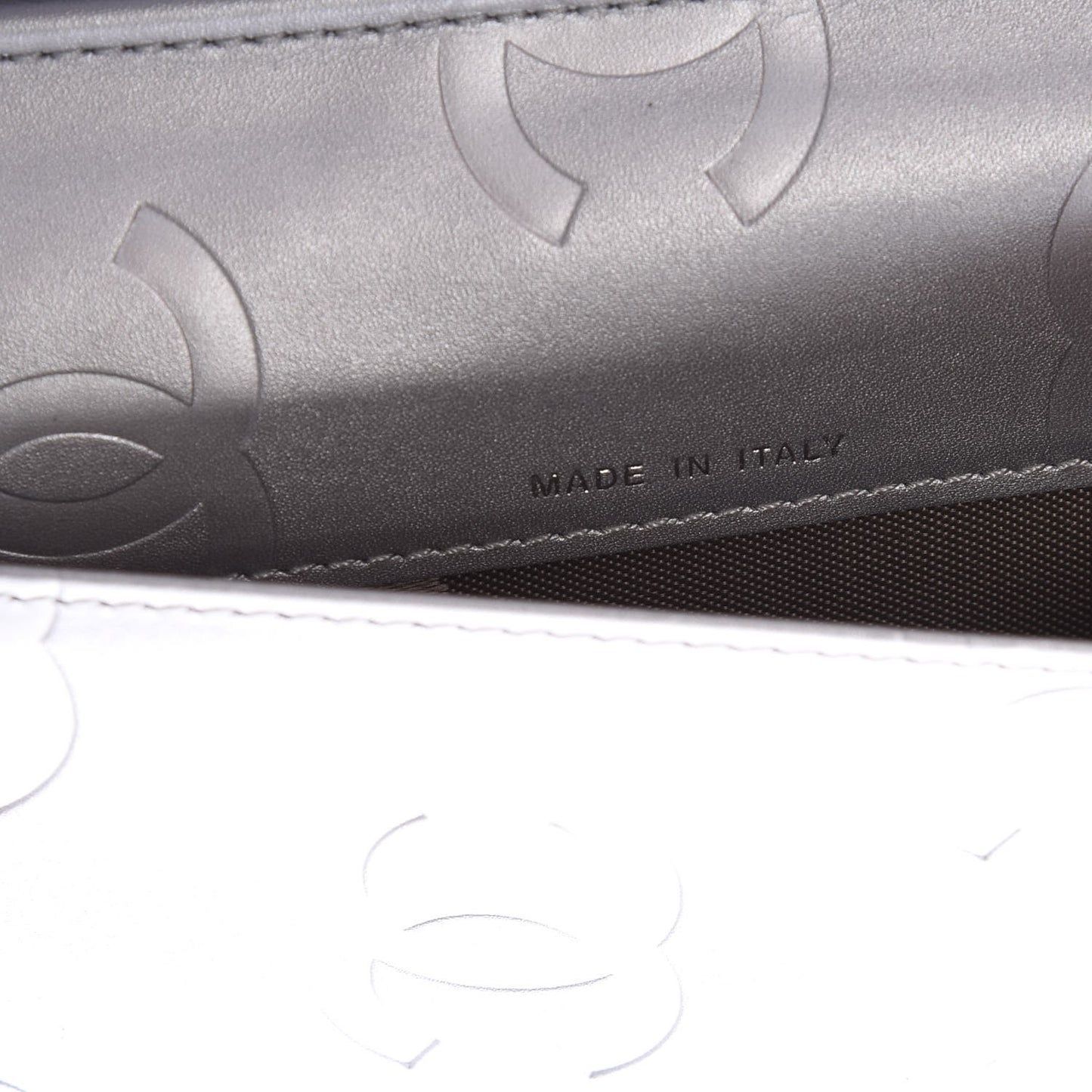 Calfskin Quilted Large Cambon Agenda Planner Black Silver