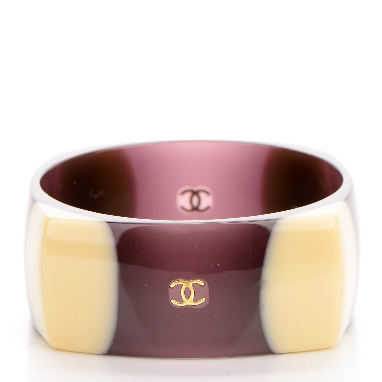 Chanel Resin Gradient CC Bangle Beige Purple 1 of 4