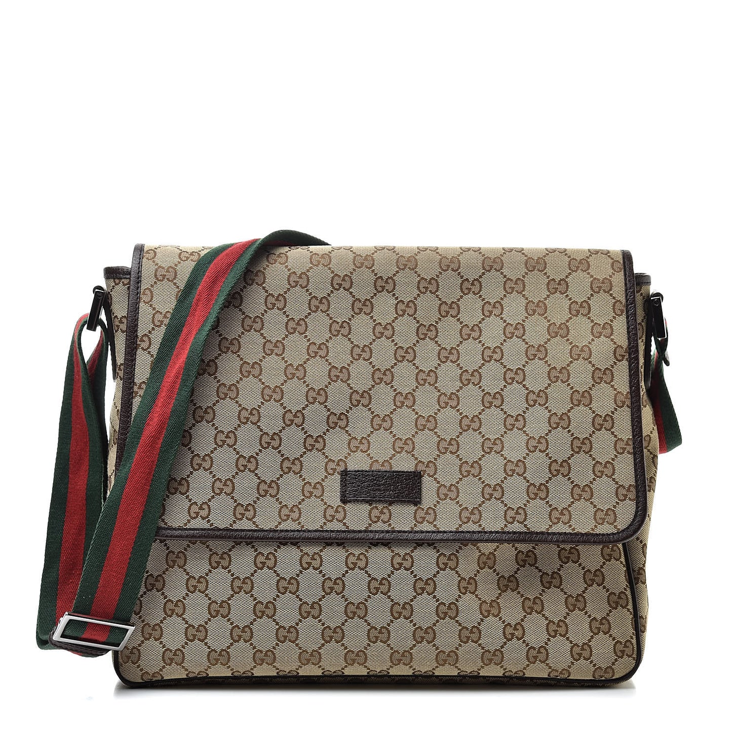 Monogram Web Medium Flap Messenger Beige Dark Brown